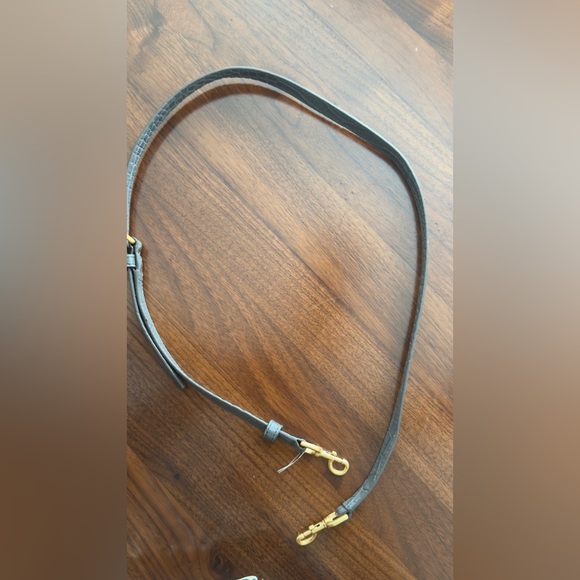 Tory Burch Gray Quilted Tote Bag with Gold Accents - Picture 7 of 7